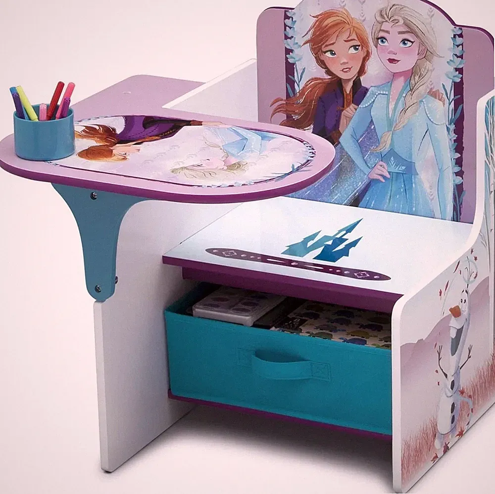 Chair Desk with Storage Bin Frozen II Cup Holders|Arm Rest Engineered