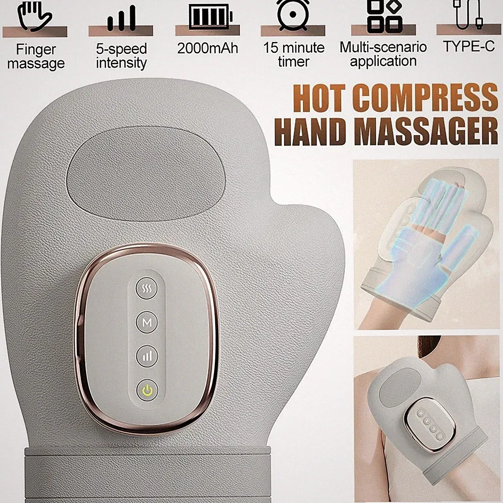 Cordless Hand Massager with Heat and Compression for Arthritis and Carpal Tunnel