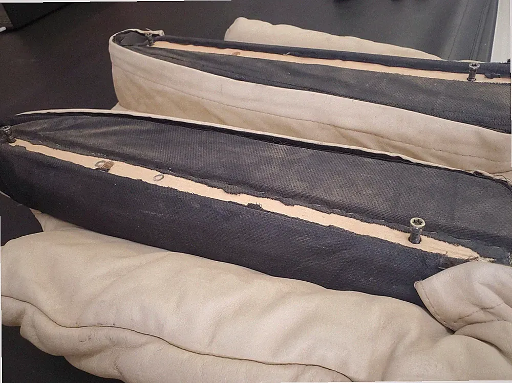 Ekornes Stressless cream leather arms with fasteners pre-2011 for restoration