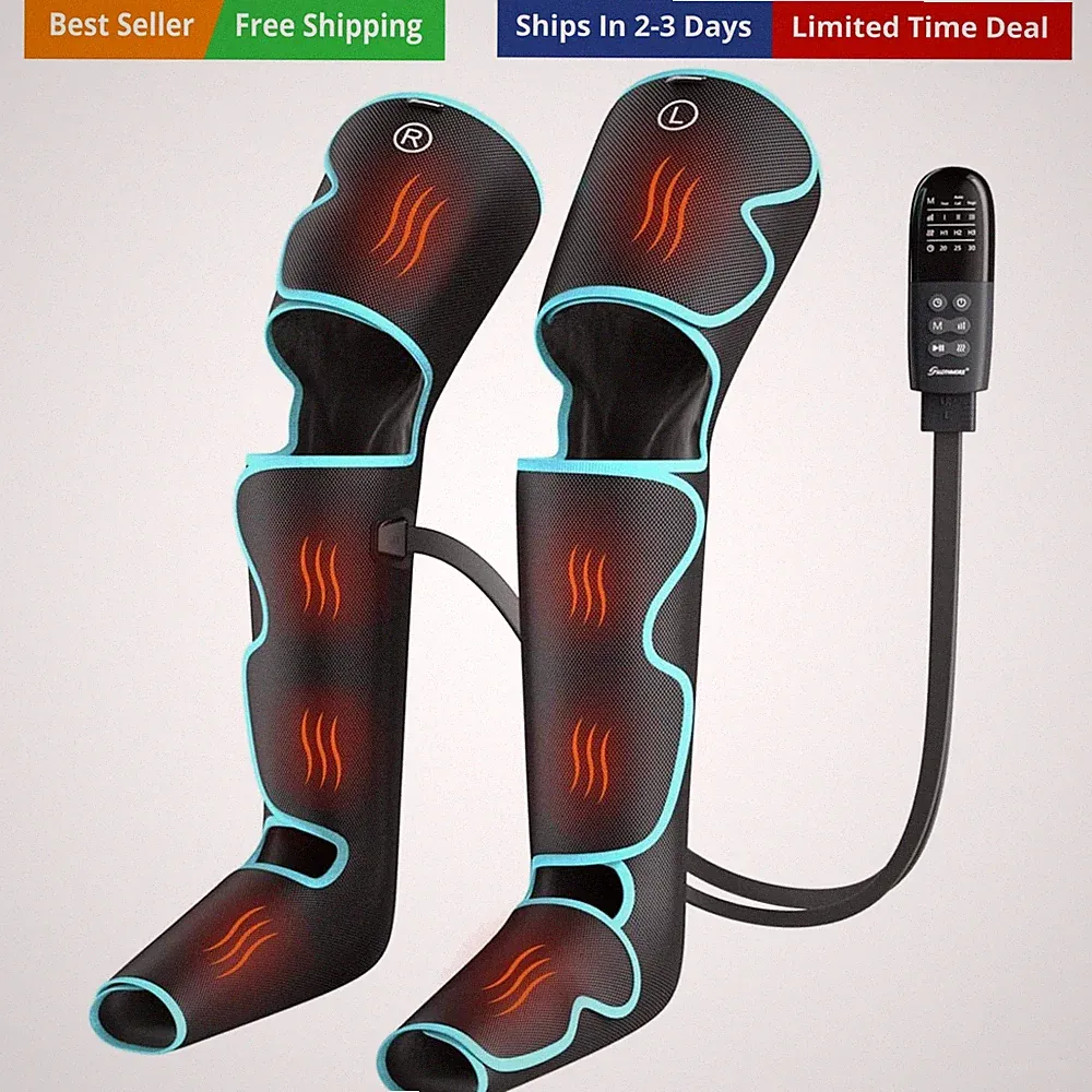 Leg Massager with Heat and Air Compression, Foot Calf & Thigh Massage for Cir...