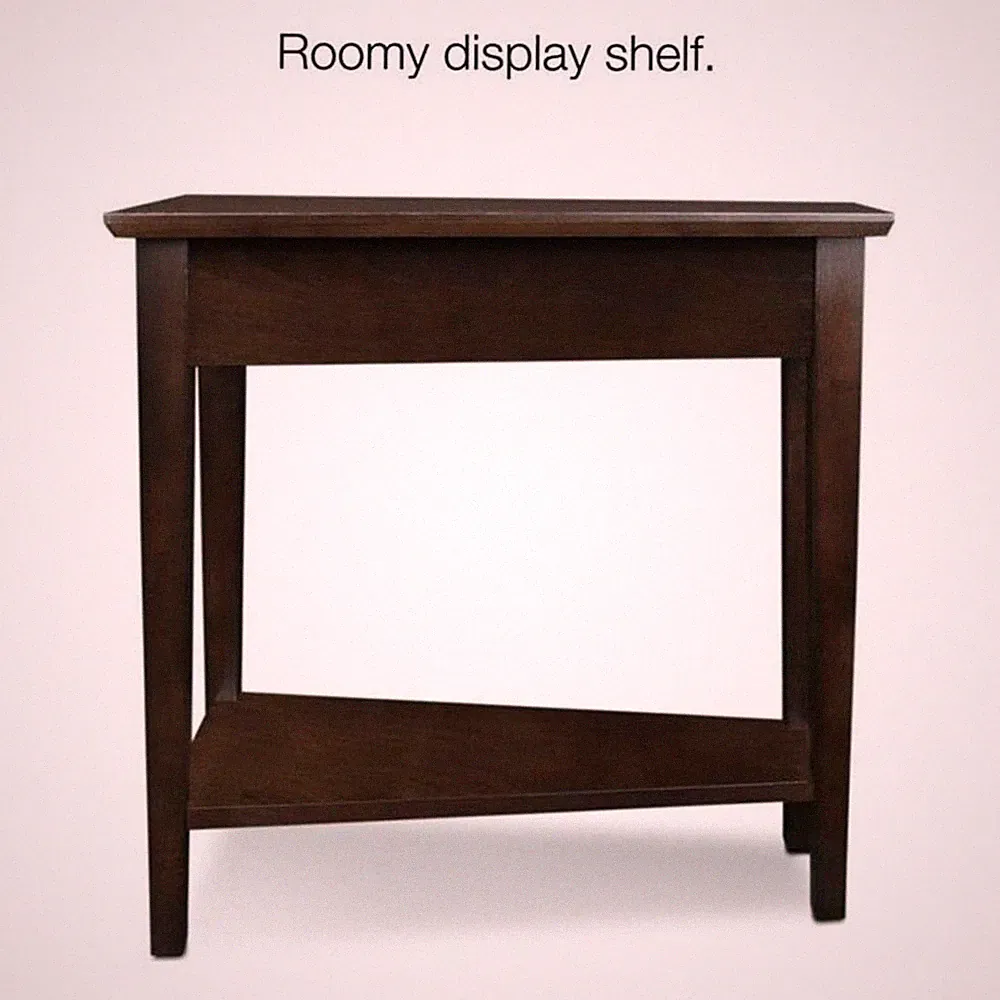 Leick Furniture Recliner Wood Wedge Table in a Chocolate Oak Finish