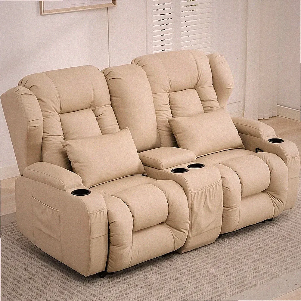 Recliner Sofa Loveseat Recliner RV Sofa with Console Home Theater Seating Sofas