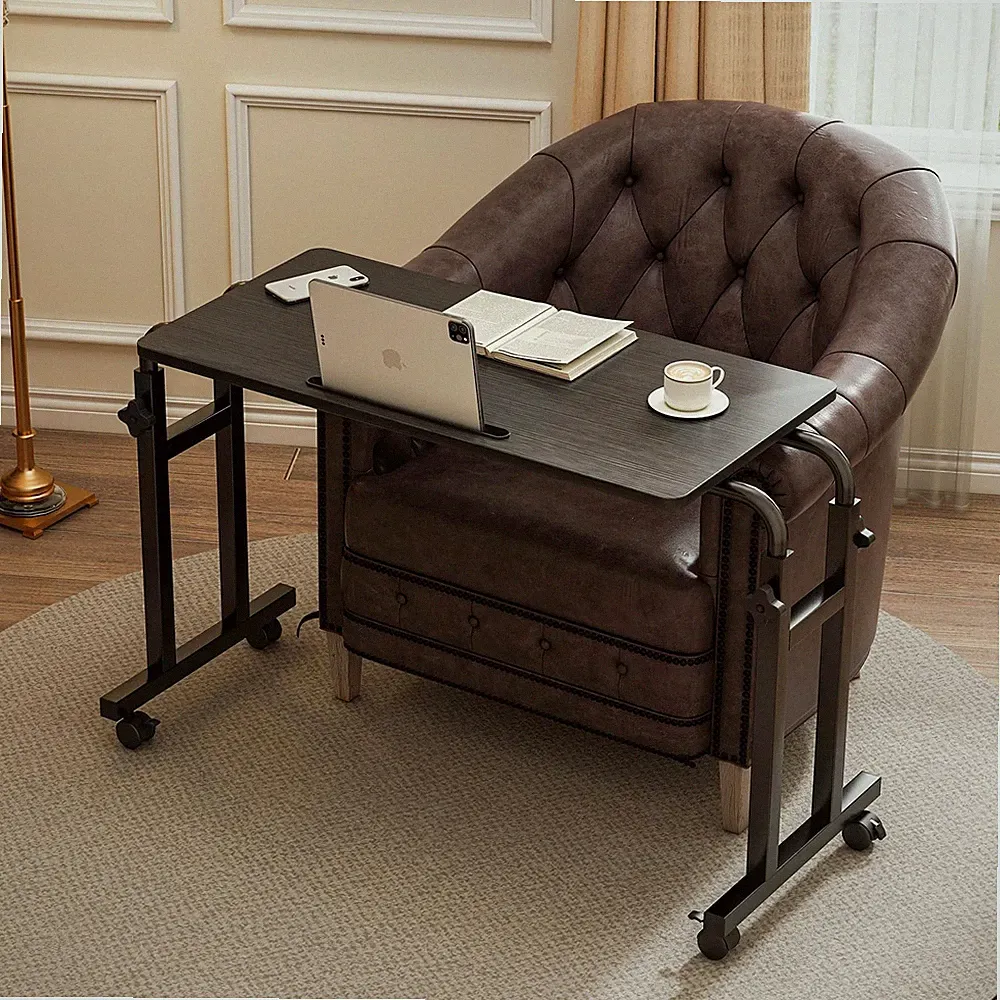 Recliner Table, Overbed Table with Wheels Adjustable Height and Length Over B...