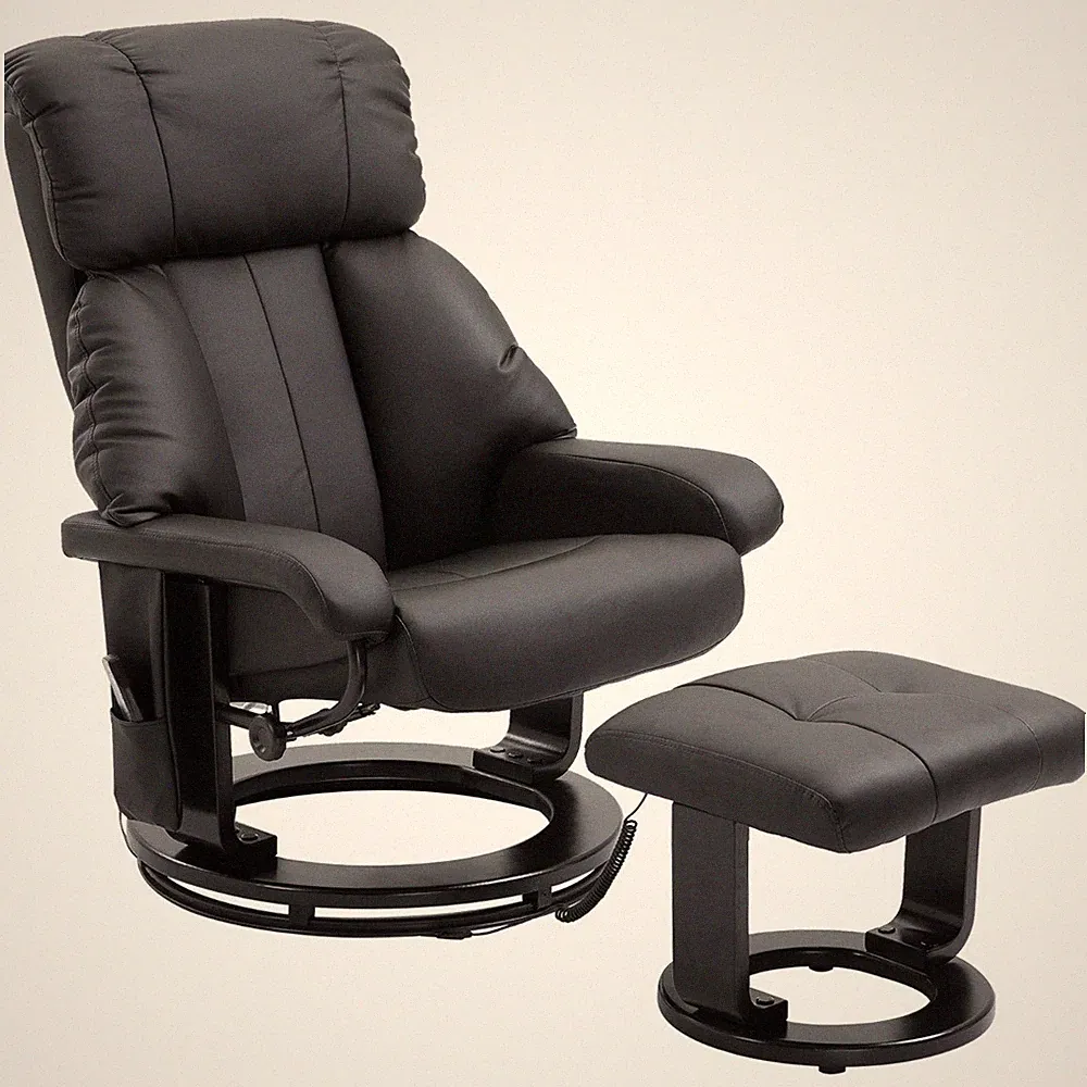 wood recliner with ottoman