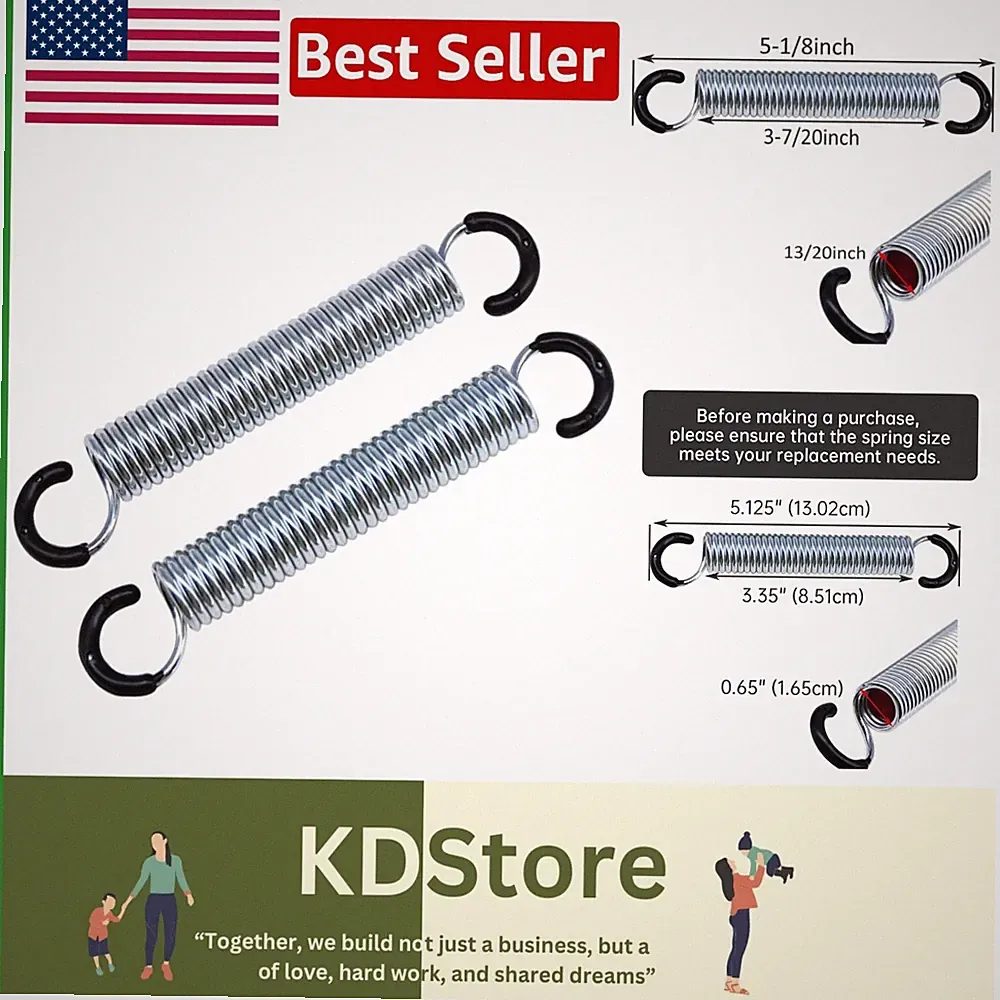 Replacement 5-1/8 Inch Springs for Recliner Chairs - Pack of 2 Mechanism Parts