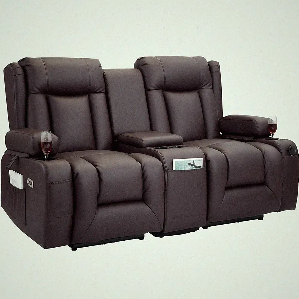 Uimoso Electric Reclining Loveseat Sofa with Massage and Heating Functions
